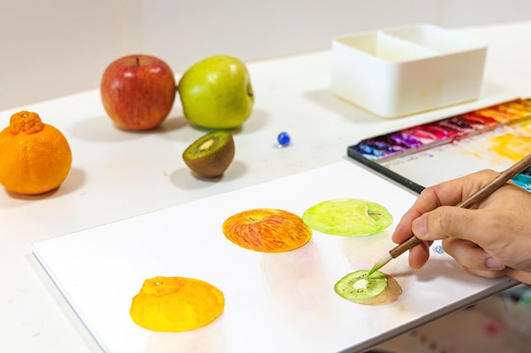 日本画家・清水航氏と描く水彩画 線と色彩の表現 −Otonami Lounge Tokyoにて−