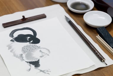 南青山「琳派墨絵保存倶楽部」心地よい墨の香りに包まれる水墨画レッスン −水墨画古典の名作に挑戦−