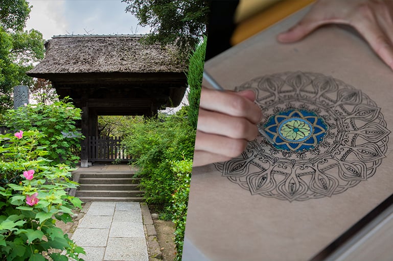 鎌倉・長谷「AWAI GALLERY」歴史を巡る街歩きと曼荼羅の絵写経体験で宇宙の真理に触れる