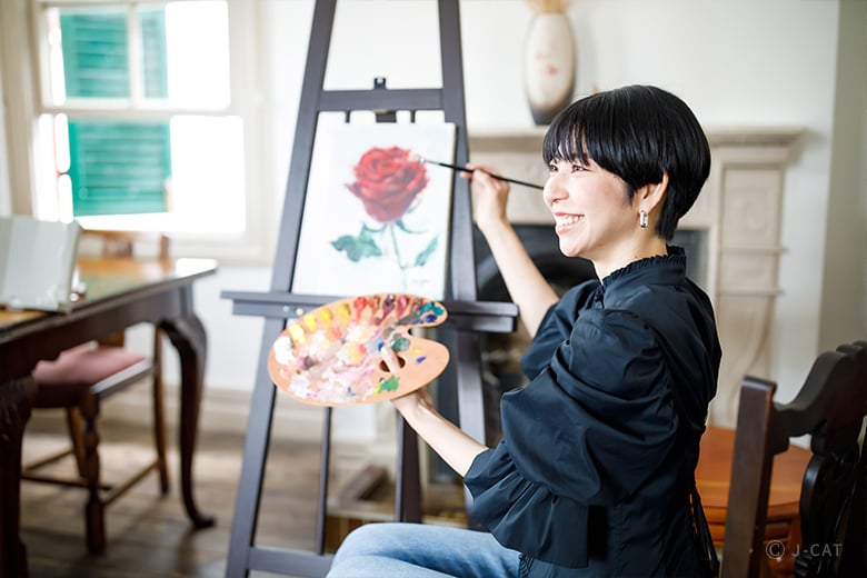 油彩画家・古賀陽子氏に習う油絵の楽しみ方 −神戸最古級の北野異人館