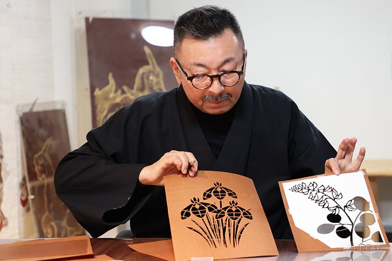 伝統工芸品の伊勢型紙を使ったモダンな作品づくり 名古屋「大坪旗店」にて