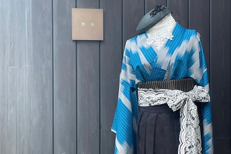 大正ロマン漂うアンティーク着物・袴スタイルで名古屋散策 −大正琴